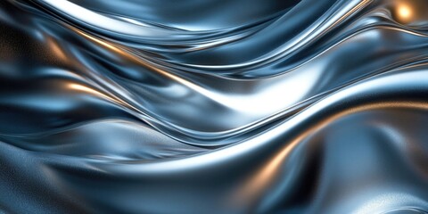 Shiny blue texture with flowing metal design