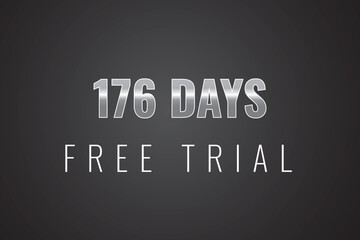 176 day free trial banner design. 176 days free banner background
