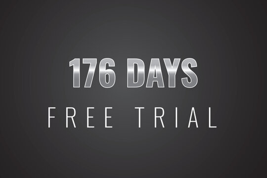 176 day free trial banner design. 176 days free banner background
