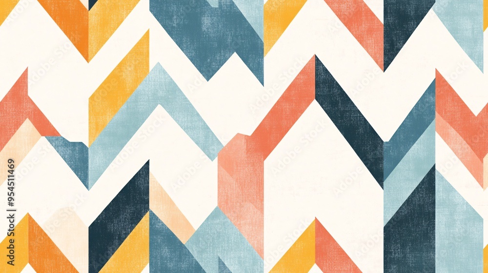 Poster abstract watercolor chevron pattern: a vibrant and modern pattern featuring geometric chevron shapes