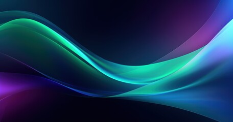 Naklejka premium A vibrant abstract design featuring flowing waves in shades of blue and purple.