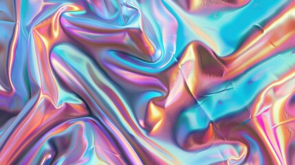 Shimmering Holographic Dreams. Iridescent fabric trendy cloth holographic texture concept