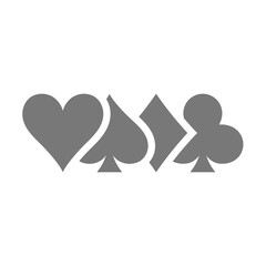 Playing cards symbols vector icon. Hearts, spades, diamonds and clubs symbol.