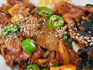 맛있는 불고기 반찬의 한식 음식 입니다