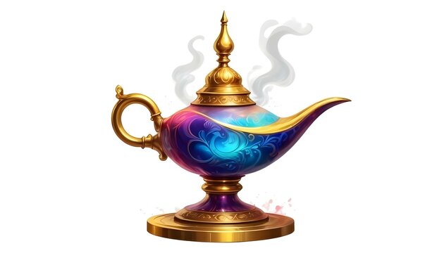 recommend clip art: Aladdins magic lamp isolated on a white background