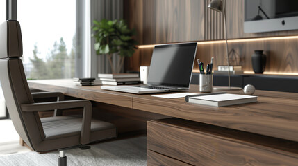 Desk: A compact, organized table with storage drawers or shelves, designed for writing, laptop work, or creative projects, offering a focused workspace.
