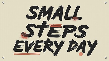 Small steps every day inspirational workout motivation quote typography design