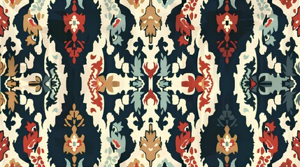 intricate geometric ethnic oriental ikat seamless pattern traditional textile design vector illustration.