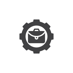 Gear and briefcase vector icon