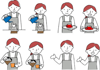 カフェ店員男女セット