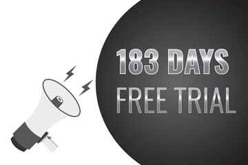 183 day free trial banner design. 183 days free banner background
