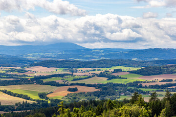 Aerial view of South Bohemian landscape. Czechia.