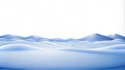 Fototapeta premium Snowy mountains and lake on the background of blue sky.White banner with blue snow.Neutral winter background of landscape, nature, tranquility.