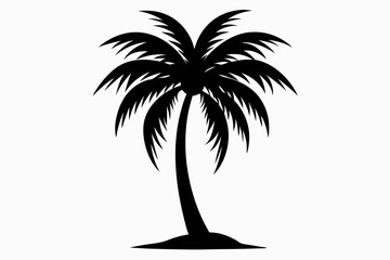 black silhouettes of a palm tree, palm tree svg, palm tree icon vector