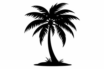 black silhouettes of a palm tree, palm tree svg, palm tree icon vector