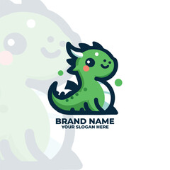 Cute Dragon Logo Mascot Vector Art Design
