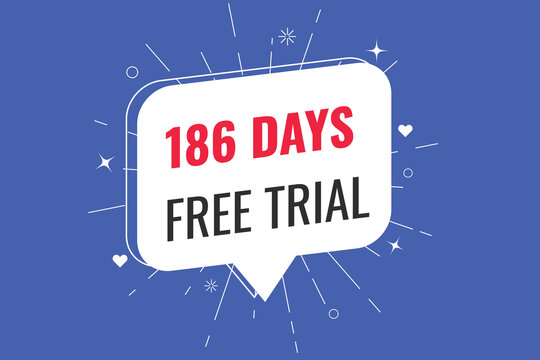 186 day free trial banner design. 186 days free banner background
