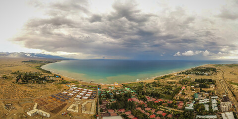 beautiful nature around issyk kul lake region in kyrgyzstan