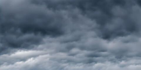 Dramatic autumn sky, stormy clouds in dark sky, vector background	