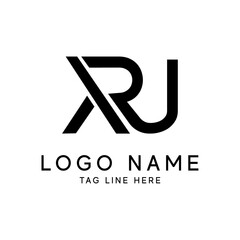 XRU Circle Emblem Abstract Monogram Letter Mark Vector Logo Template