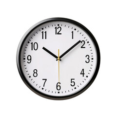 Analog wall clock isolated on transparent background