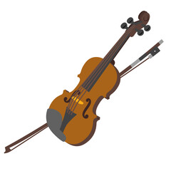 Obraz premium 教育用楽器イラスト：ヴァイオリン