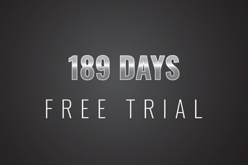 189 day free trial banner design. 189 days free banner background
