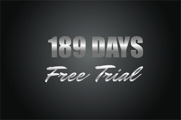 189 day free trial banner design. 189 days free banner background
