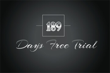 189 day free trial banner design. 189 days free banner background
