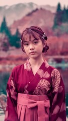 portrait of a girl in kimono