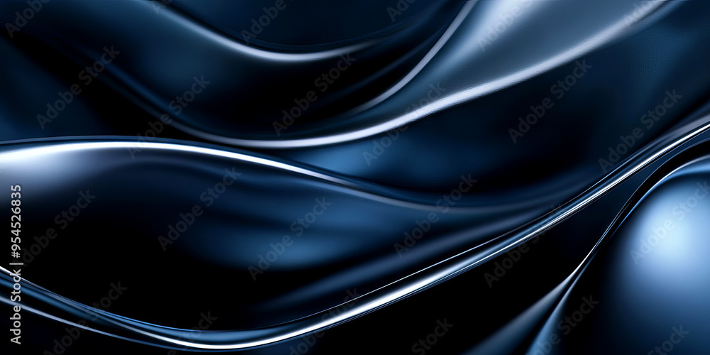 Poster abstract blue wave pattern with smooth curves creating a sense of depth and modern elegance for back