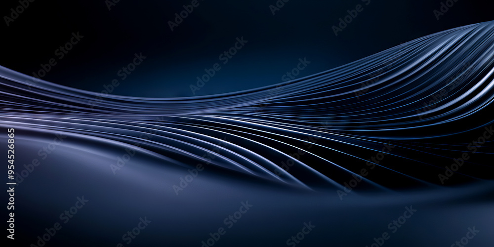 Aufkleber abstract waves in dark blue, creating a sense of movement and fluidity. ideal for backgrounds and te