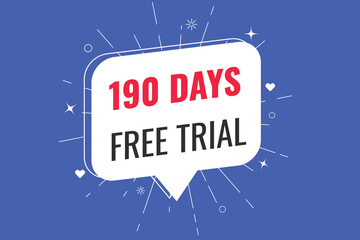 190 day free trial banner design. 190 days free banner background
