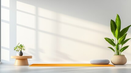 Tranquil Wellness Retreat for Employee Health and Relaxation with Yoga Mats and Meditation Cushions