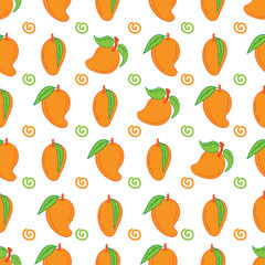 mango pattern colour orange green