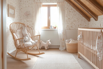 Childhood Nostalgia: A Vintage Nursery in a Quaint Cottage with Soft Pastels