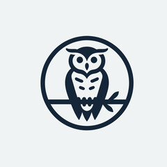 Minimalistic logos of animals and birds on white background
