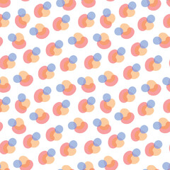 Abstract seamless pattern with liquid shapes blue and pink on white background