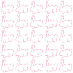  pink square rabbit pattern