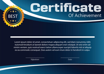new professional certificate design in color full background 