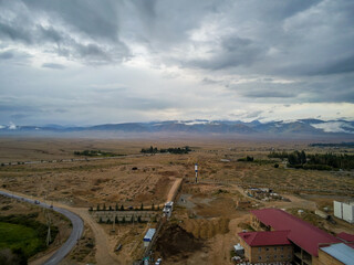 beautiful nature around issyk kul lake region in kyrgyzstan