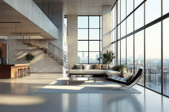 Chic Urban Living: Minimalist Loft with Exposed Concrete in an Urban Condo