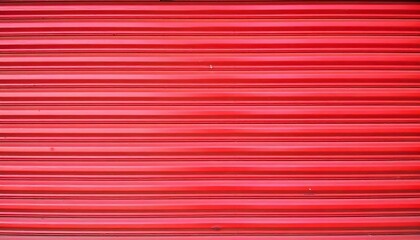 Obraz premium Red corrugated metallic background backdrop with horizontal lines and a shiny, reflective surface 