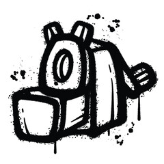 Black and White Graffiti Spray Painted pencil sharpener