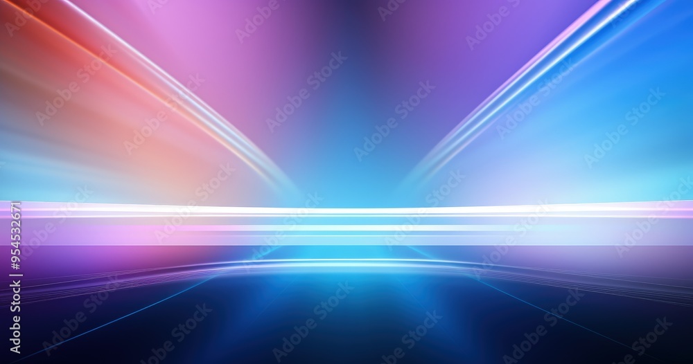 Poster a vibrant abstract background with dynamic light streaks in various colors.
