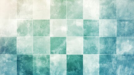 Tranquil Grid Layout Poster Template in Soft Blue and Green Tones with Ample Copy Space for Announcements or Events