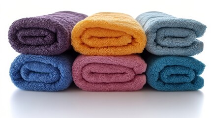Colorful Rolled Towels  Soft  Fluffy  Spa  Bathroom