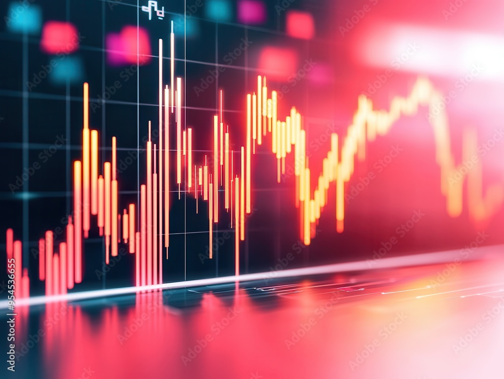 Wall mural Financial Data and Stock Market Graph.