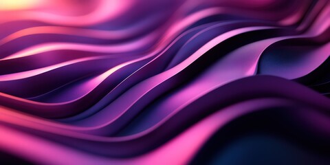 Obraz premium 3D render of an abstract background with curved lines in purple and brown colors. Abstract futuristic wallpaper.