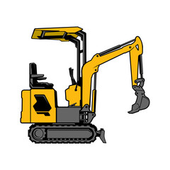 Mini Exavator, logo vector image .